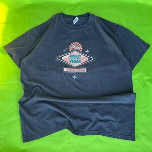 Large VTG Anvil Absolut Vodka Peach Destination Las Vegas Graphic T Shirt